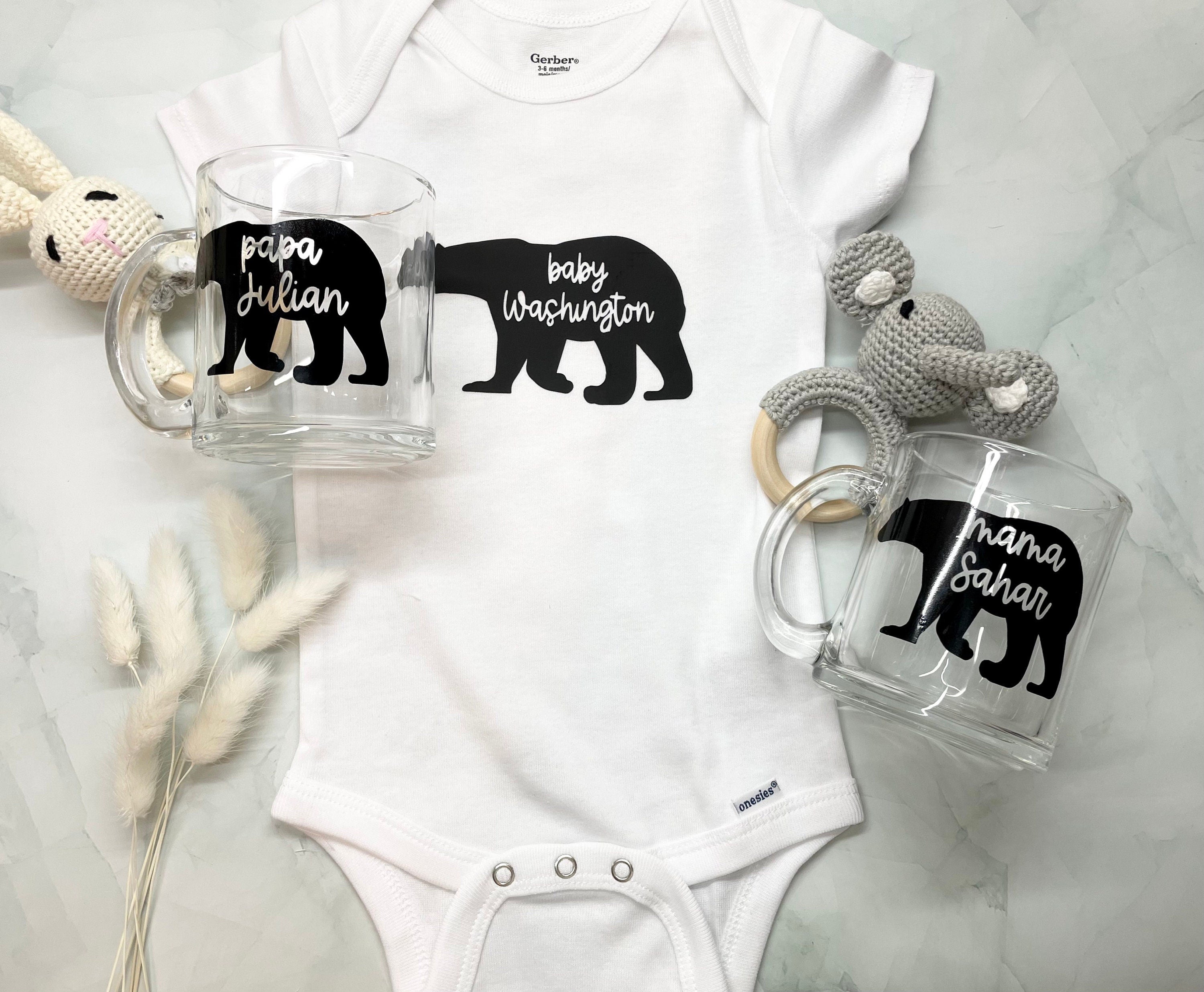 Mama Bear Mug Set, Papa Bear Mug, Baby Bear Mug, Baby Shower Gift