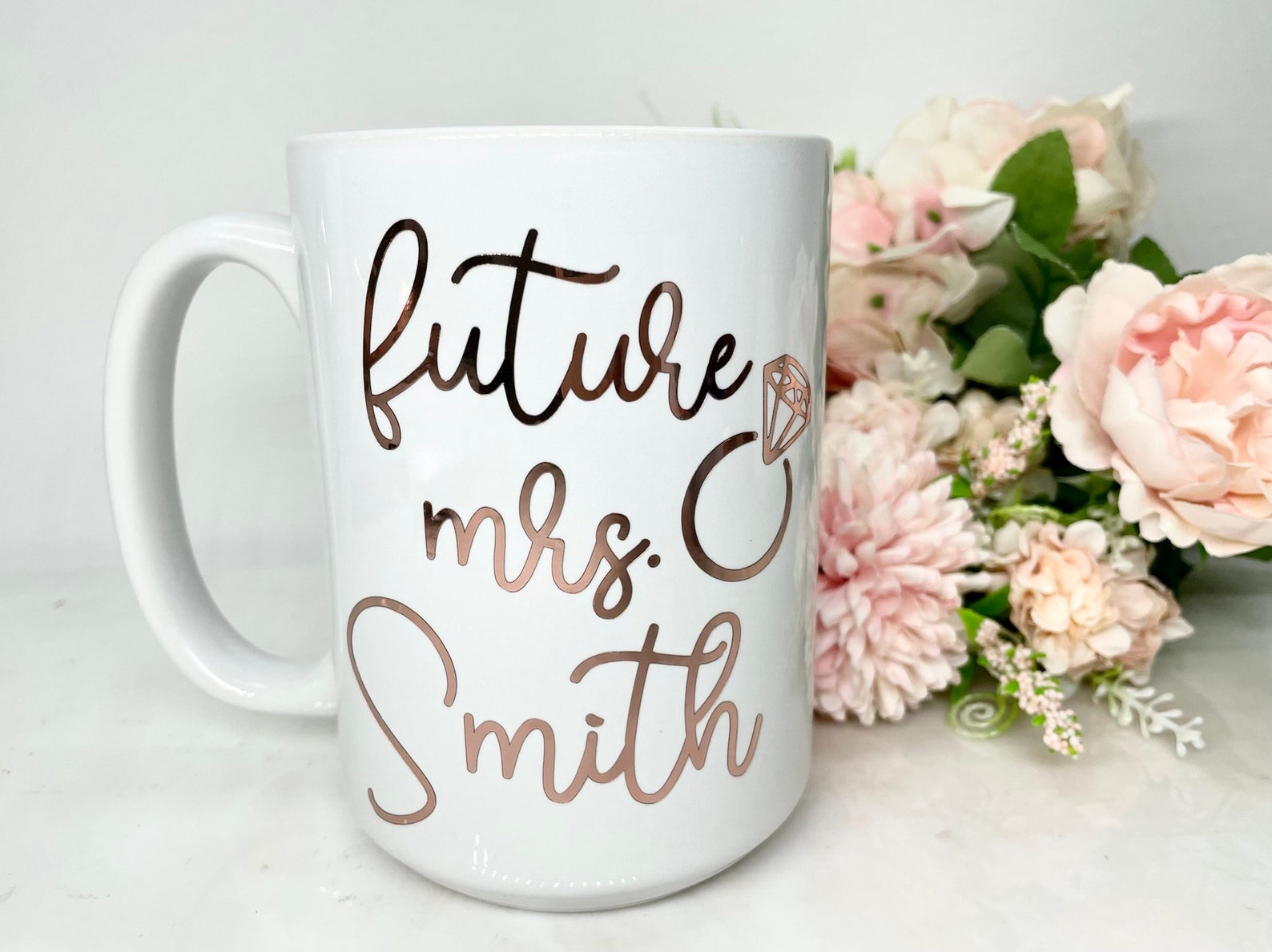 Custom future Mrs glass mug, Personalized Mrs mug, Wedding gift, Bride –  LisbonBlue